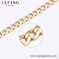 44290 xuping plain silk thread brass chains necklace fake gold filled jewelry for free sample